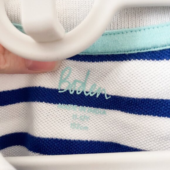 New With Tags Piqué Polo Blue and White Striped Shirt - Picture 4 of 10